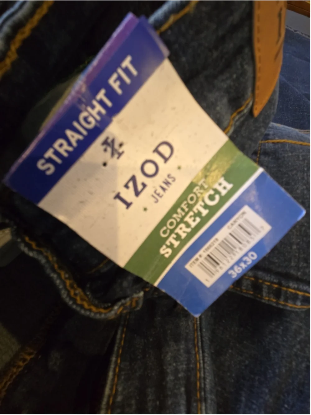 IZOD Men's Comfort Stretch Straight Fit Jean, Size 36x30 Canyon NWT (D-43)
